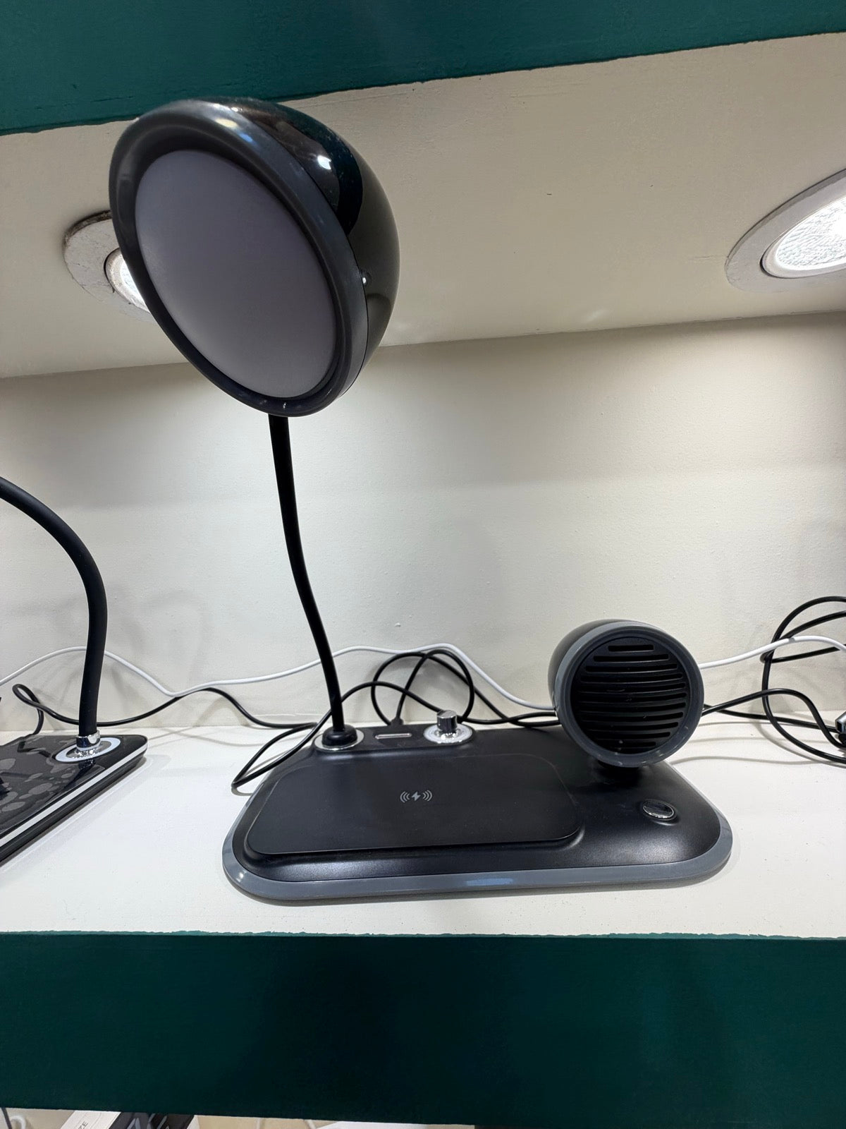 Desk Lamp with Wireless Charger, Speaker and Clock