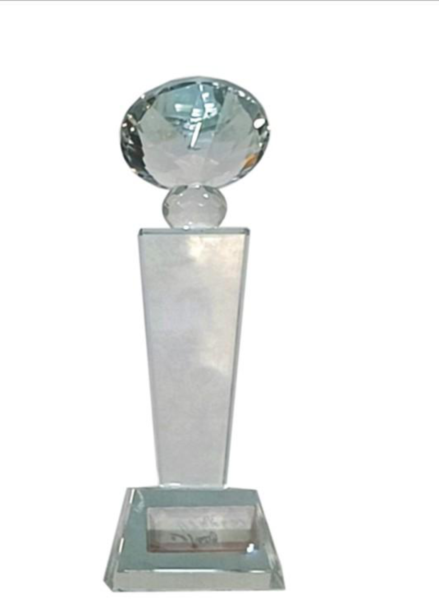 Crystal globe award trophy