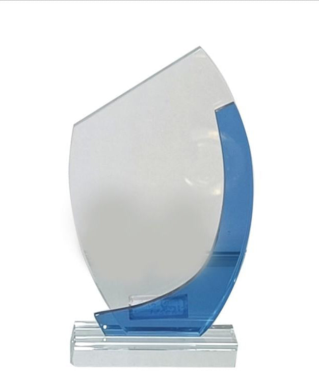 Elegant crystal sail award trophy.
