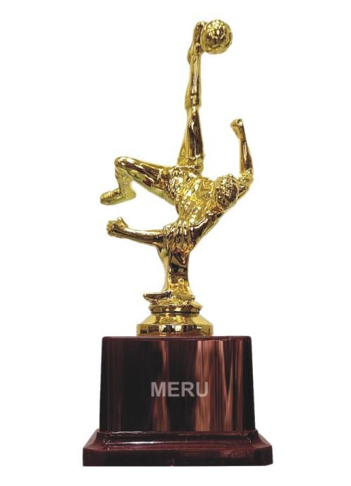 Gold Bicycle Kick Soccer Trophy - Fiber Trophy Image