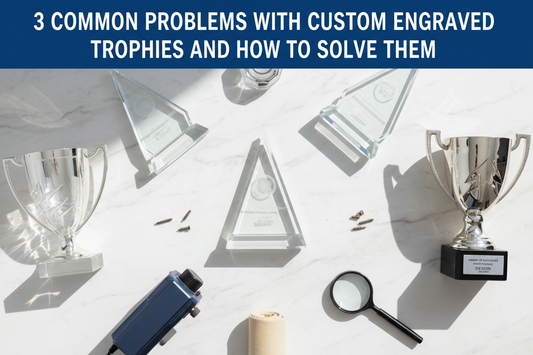 A premium crystal trophy with custom engraving for corporate excellence provided by Meru Trophy for recognition.