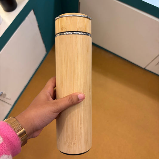 Bamboo Vacuum Flask with Steel Infuser - real product photo IMG_9692