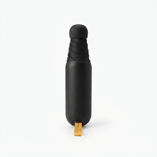 Mini Capsule Pocket Umbrella - Black - Meru Trophy corporate gifting