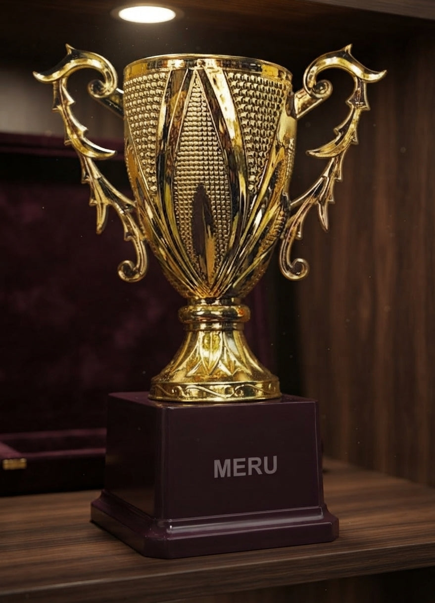 Elegant Gold Trophy Cup Award 326-327 alternate view - Meru Trophy