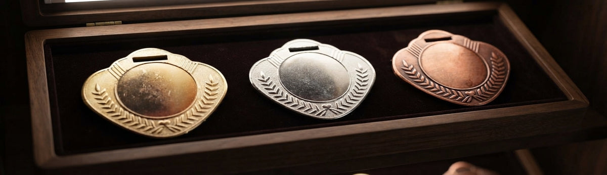 Heart-Shaped Medals Gold Silver Bronze MS-Ovel-1 alternate view - Meru Trophy