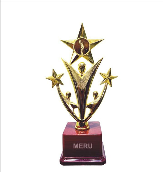 Gold Star Fibre Trophy 758 - Unique Award Design