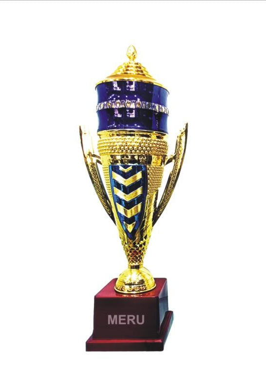 Gold and Blue Metal Cup Trophy - BC-409