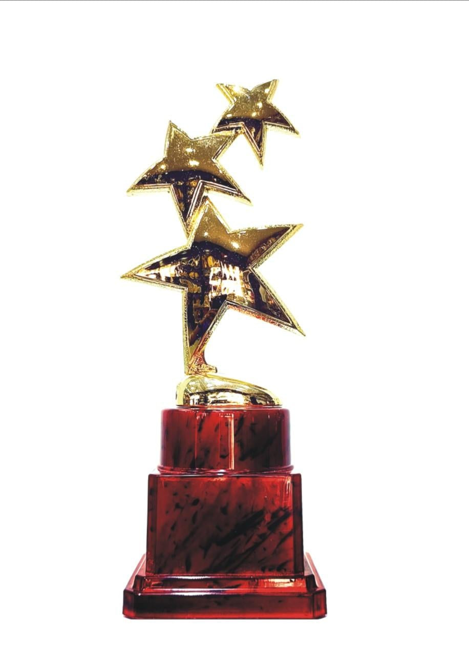 Gold star Fiber Trophy - perfect for corporate awards and recognition.