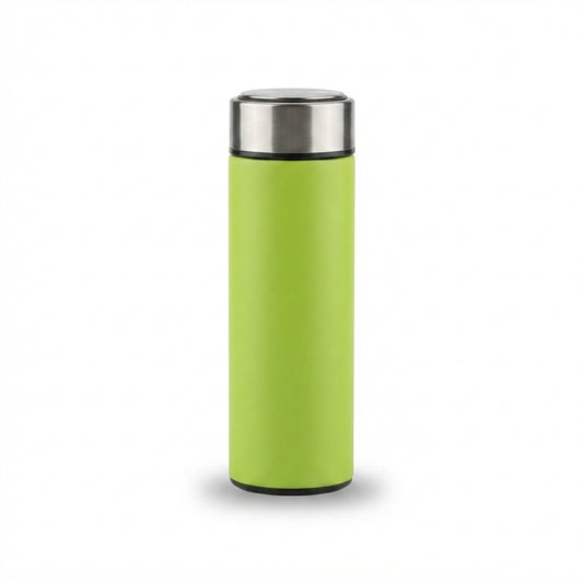 Slim Vacuum Flask with Steel Lid - Green - Meru Trophy corporate gifting