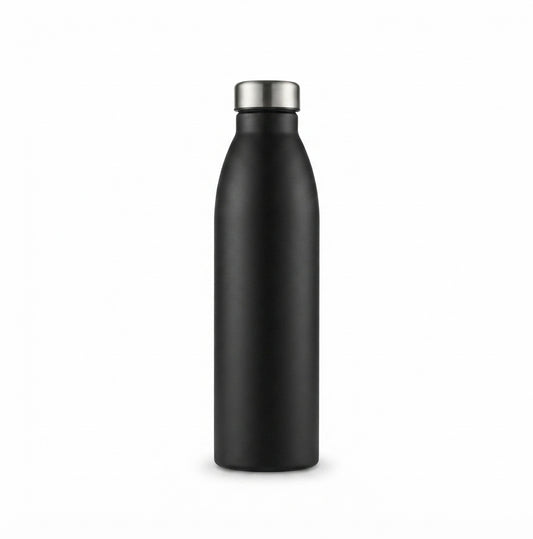 Slim Milk-Style Vacuum Bottle - Black - Meru Trophy corporate gifting