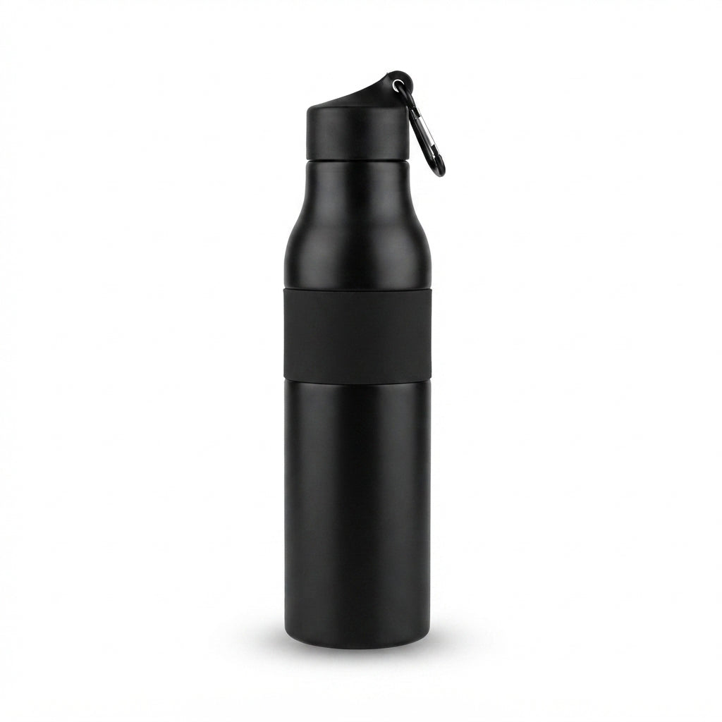 Two-Tone Sports Vacuum Bottle - Black - Meru Trophy corporate gifting