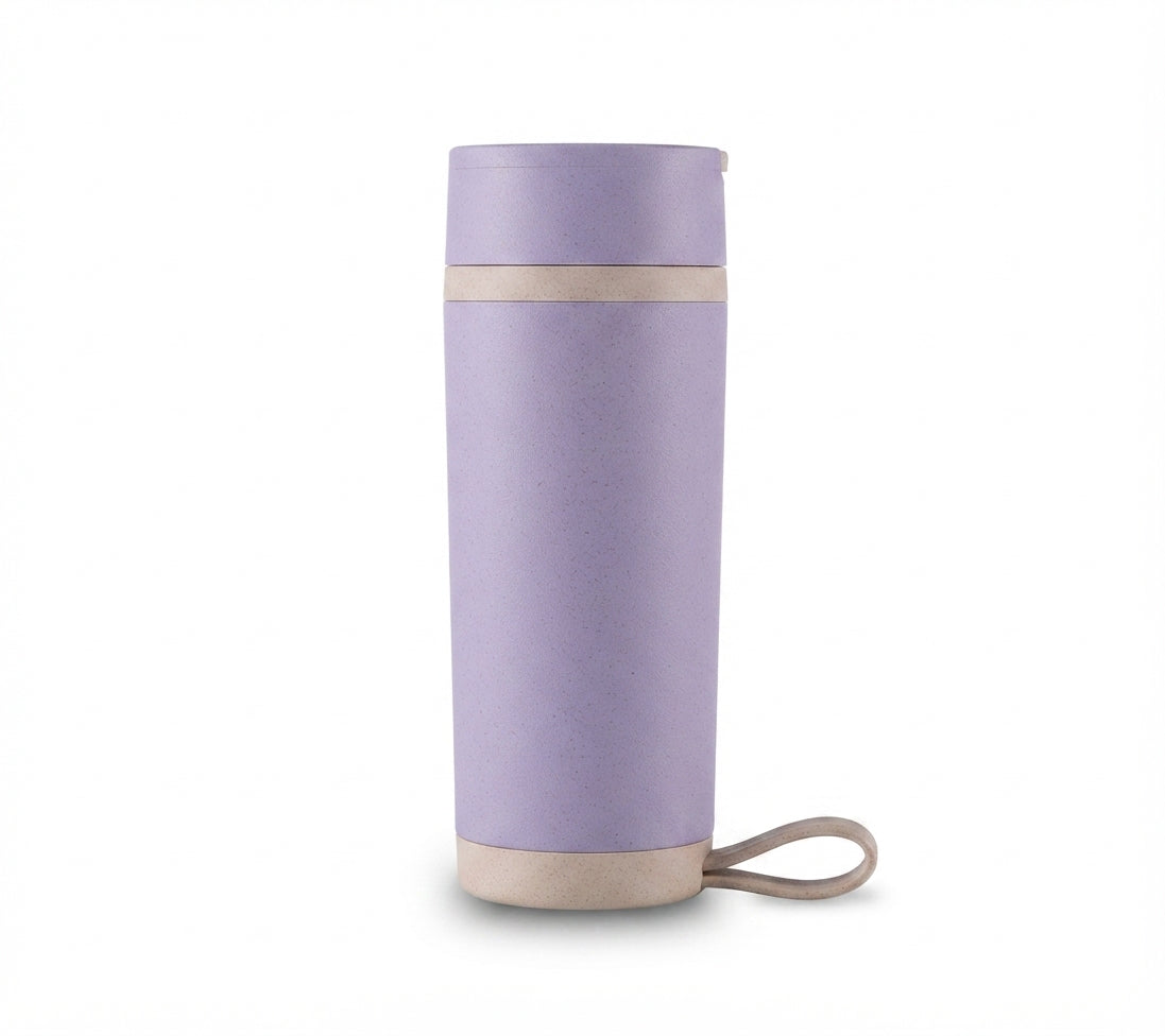 Wheat Straw Bottle with Carry Loop - Purple - Meru Trophy corporate gifting