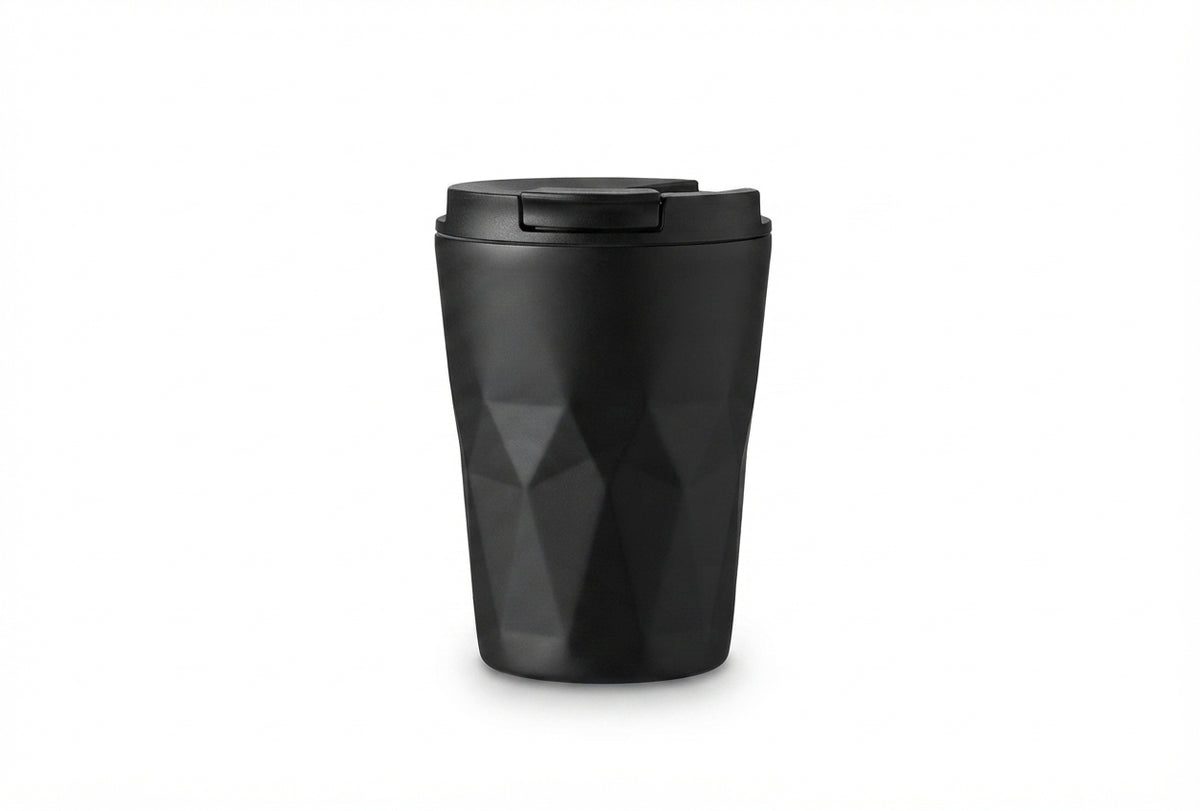 Coffee Tumbler with Press Lid - Black - Meru Trophy corporate gifting