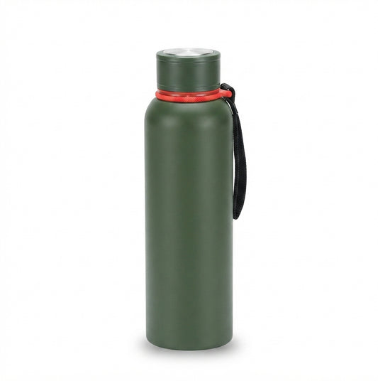Vacuum Flask Bottle with Strap - Green - Meru Trophy corporate gifting