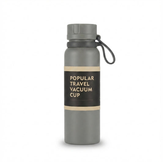 Travel Vacuum Cup with Carry Strap - Grey - Meru Trophy corporate gifting