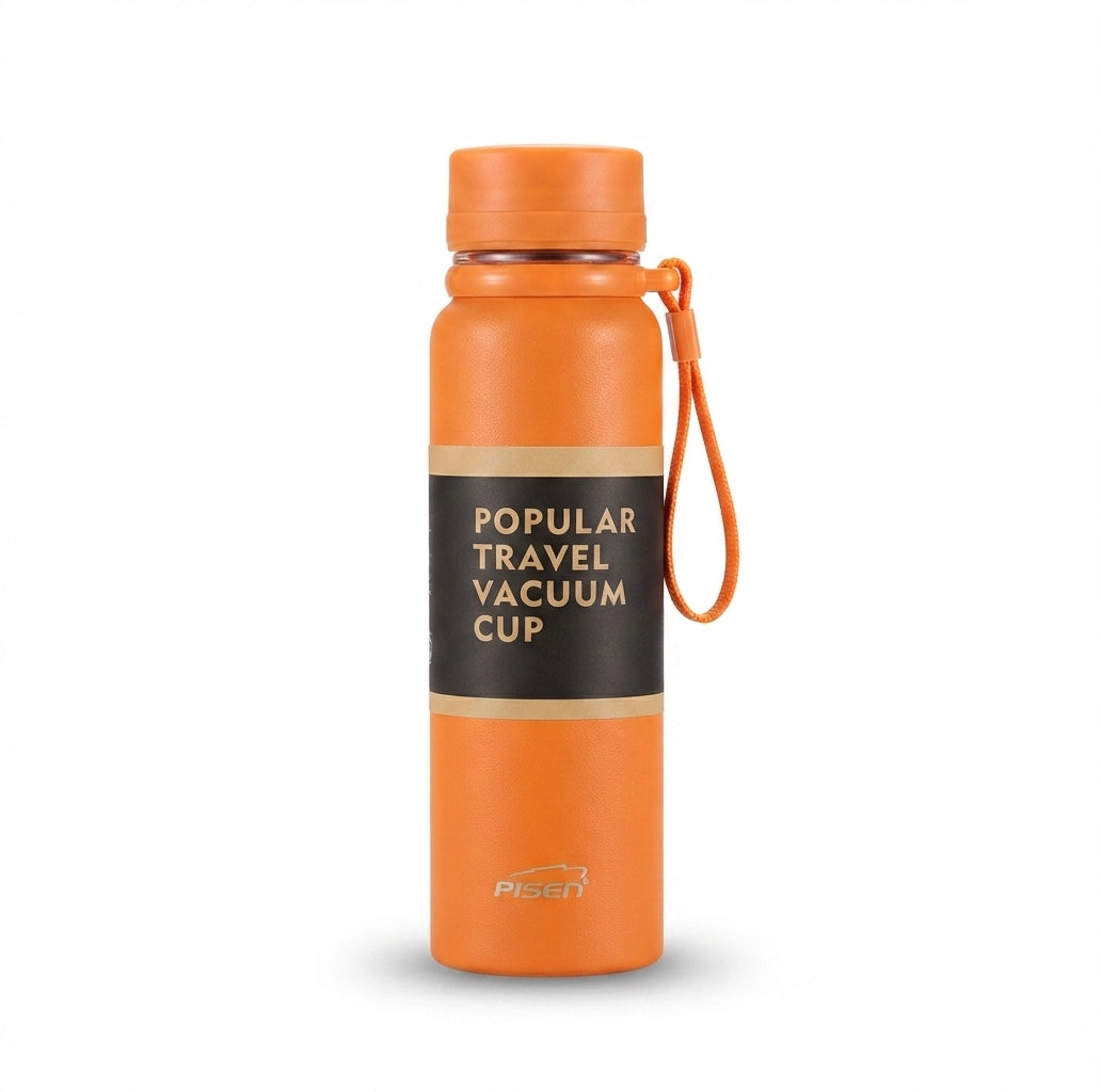 Travel Vacuum Cup with Carry Strap - Orange - Meru Trophy corporate gifting