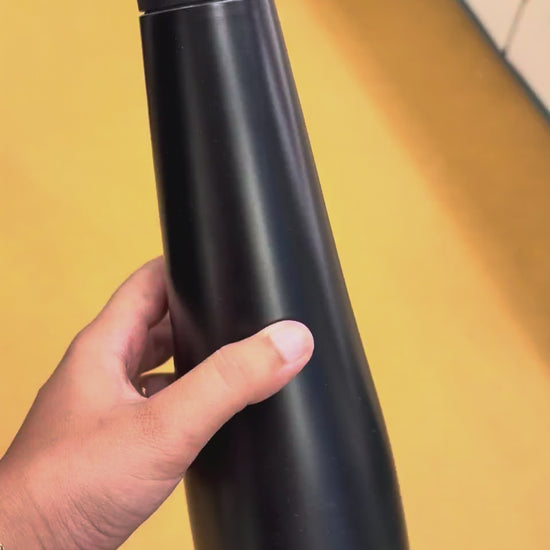 Cone-Shaped Bottle with Cork Stopper - Black - real product video