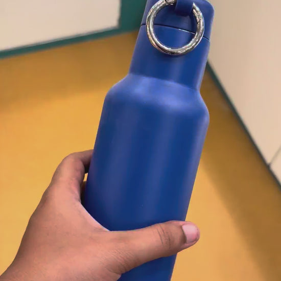 Vacuum Bottle with Ring Handle Lid - Blue - warehouse photo