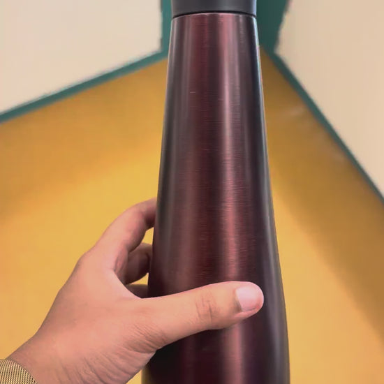 Cone-Shaped Bottle with Cork Stopper - Brown - real product video
