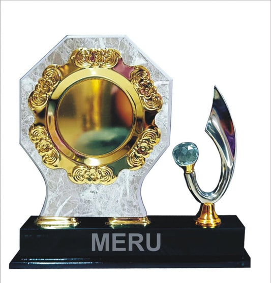 Close-up of a custom wooden trophy design; showcasing intricate details and premium craftsmanship.