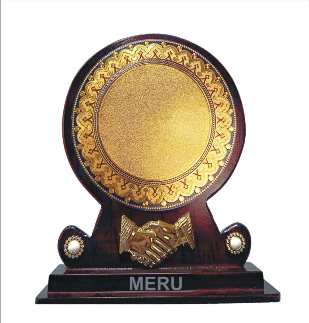Custom Wooden Memento with Gold Plate - Award Trophy 813